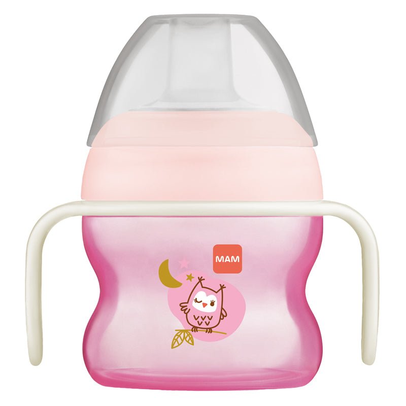 MAM Starter Cup & Glow with Handles Pink 150ml - Baby&More