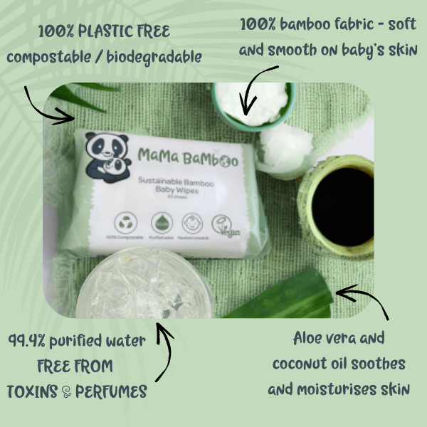 Mama Bamboo Sustainable Baby Wipes - 6 or 12 Packs - Baby&More