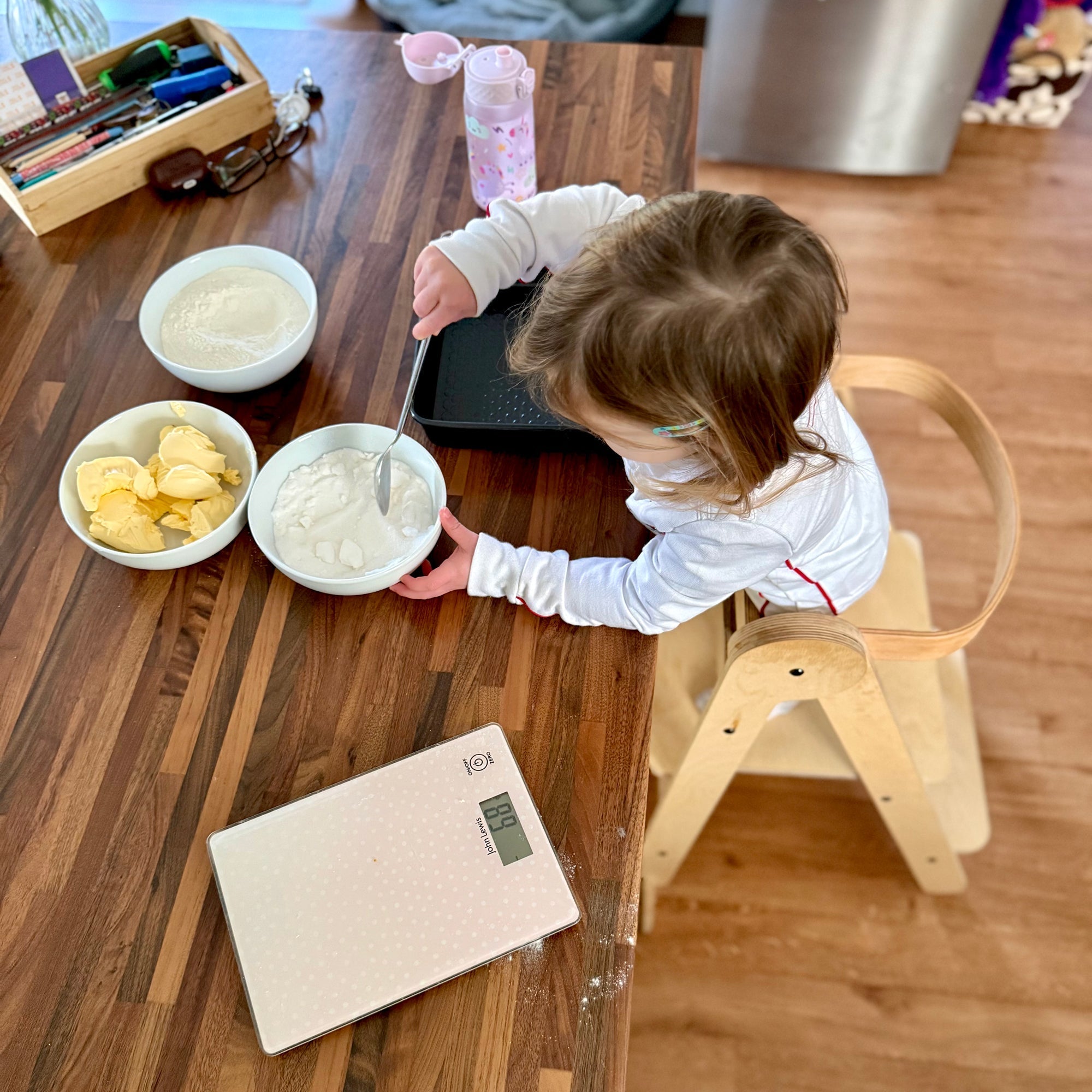 MamaToyz Folding Learning Tower - Natural Beech Wood Montessori Child Safety Platform - Baby&More