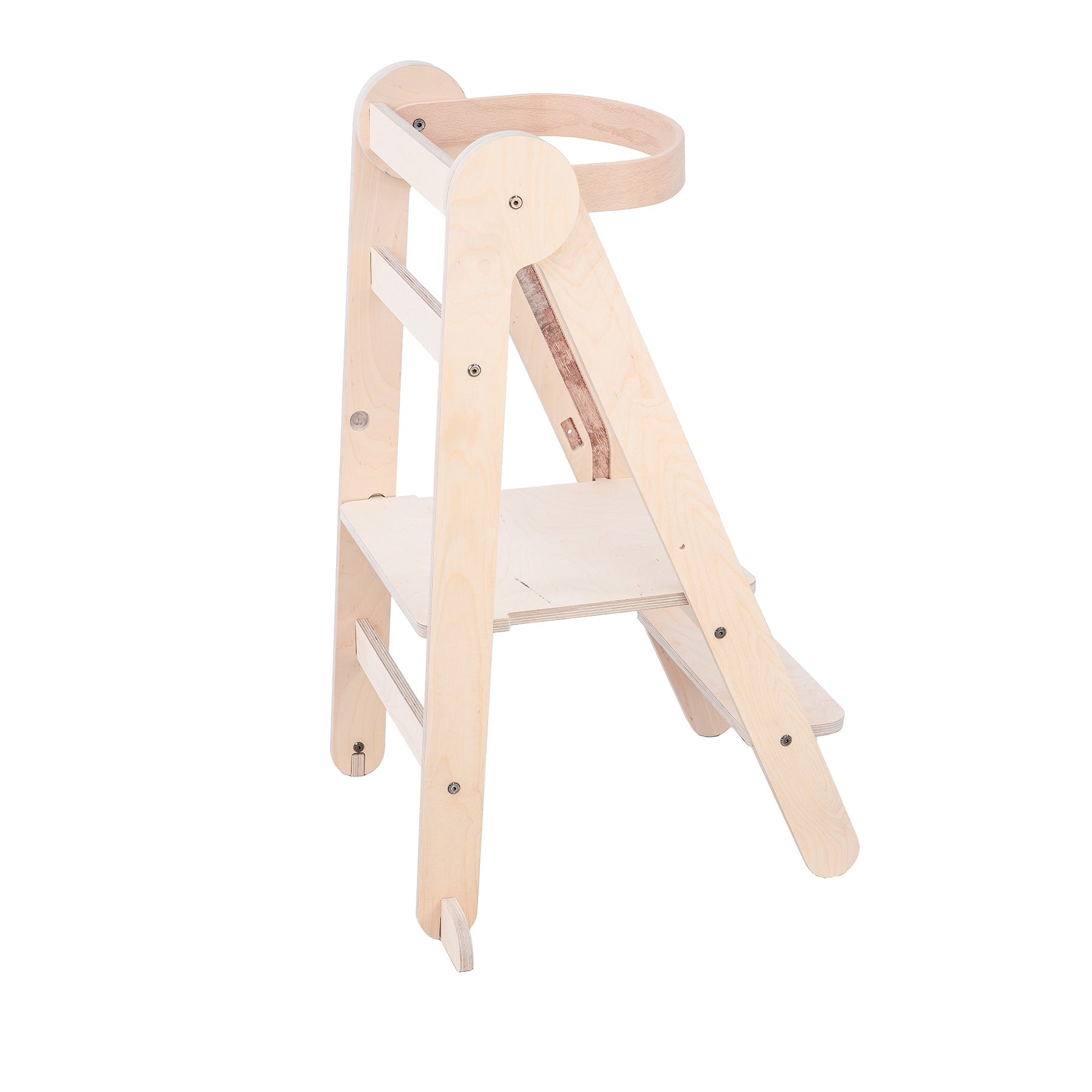 MamaToyz Folding Learning Tower - Natural Beech Wood Montessori Child Safety Platform - Baby&More