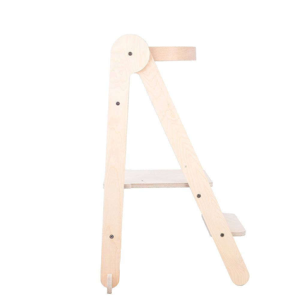 MamaToyz Folding Learning Tower - Natural Beech Wood Montessori Child Safety Platform - Baby&More