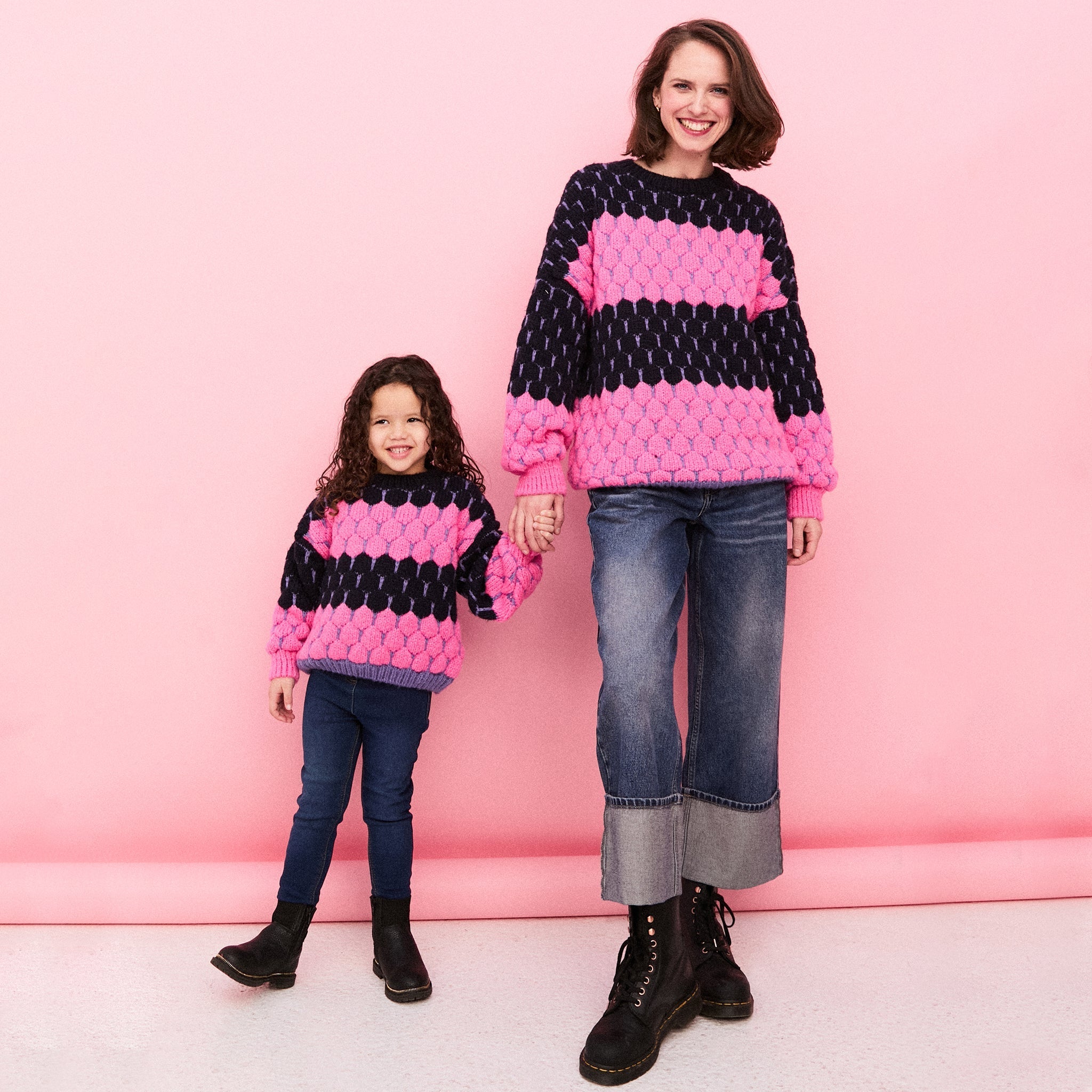 Cara & The Sky Marissa Mini Me Bubble Stitch Stripe Kids Jumper