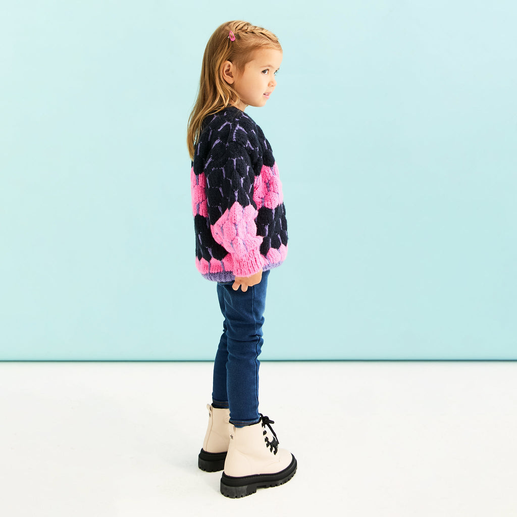 Cara & The Sky Marissa Mini Me Bubble Stitch Stripe Kids Jumper