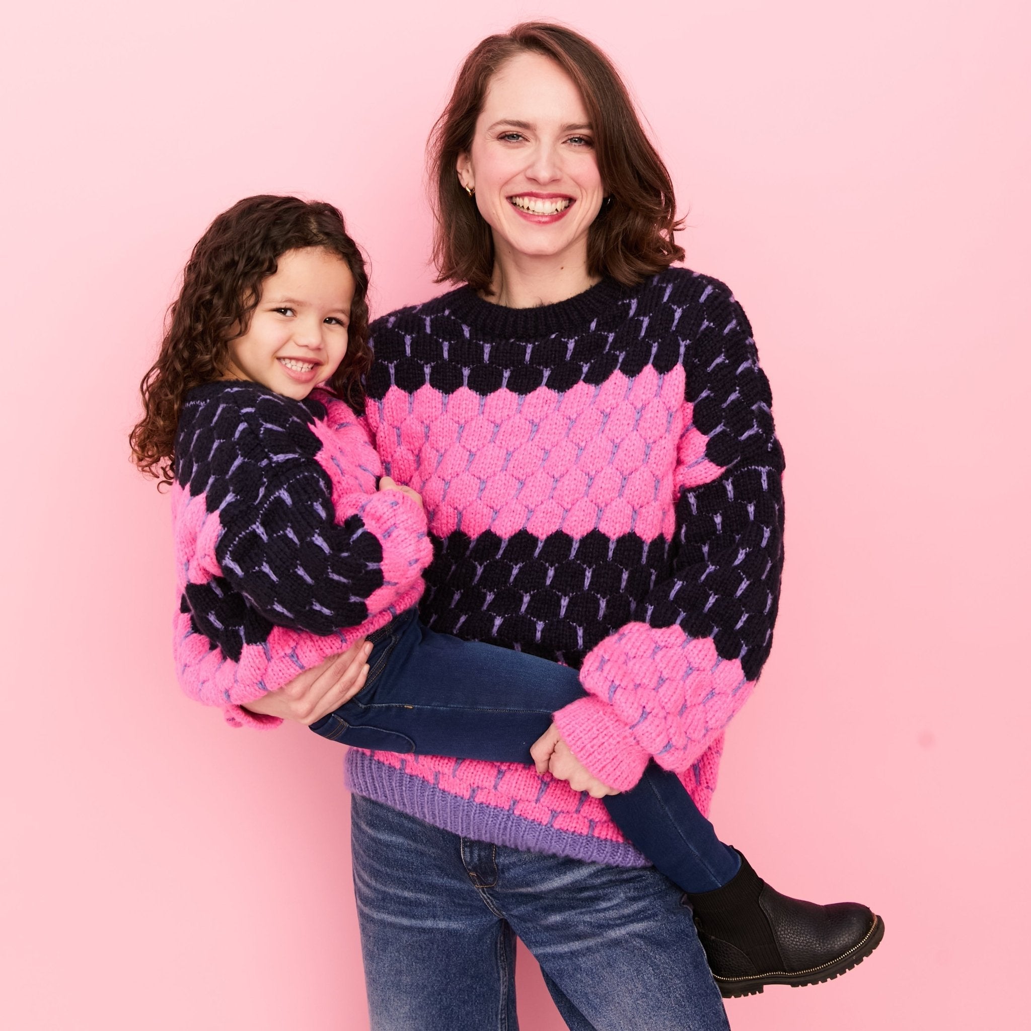 Cara & The Sky Marissa Mini Me Bubble Stitch Stripe Kids Jumper