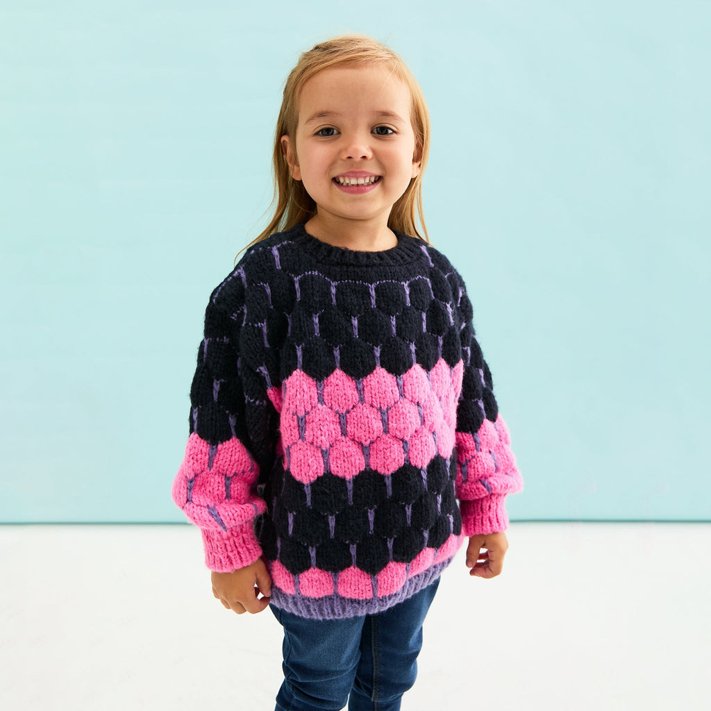 Cara & The Sky Marissa Mini Me Bubble Stitch Stripe Kids Jumper
