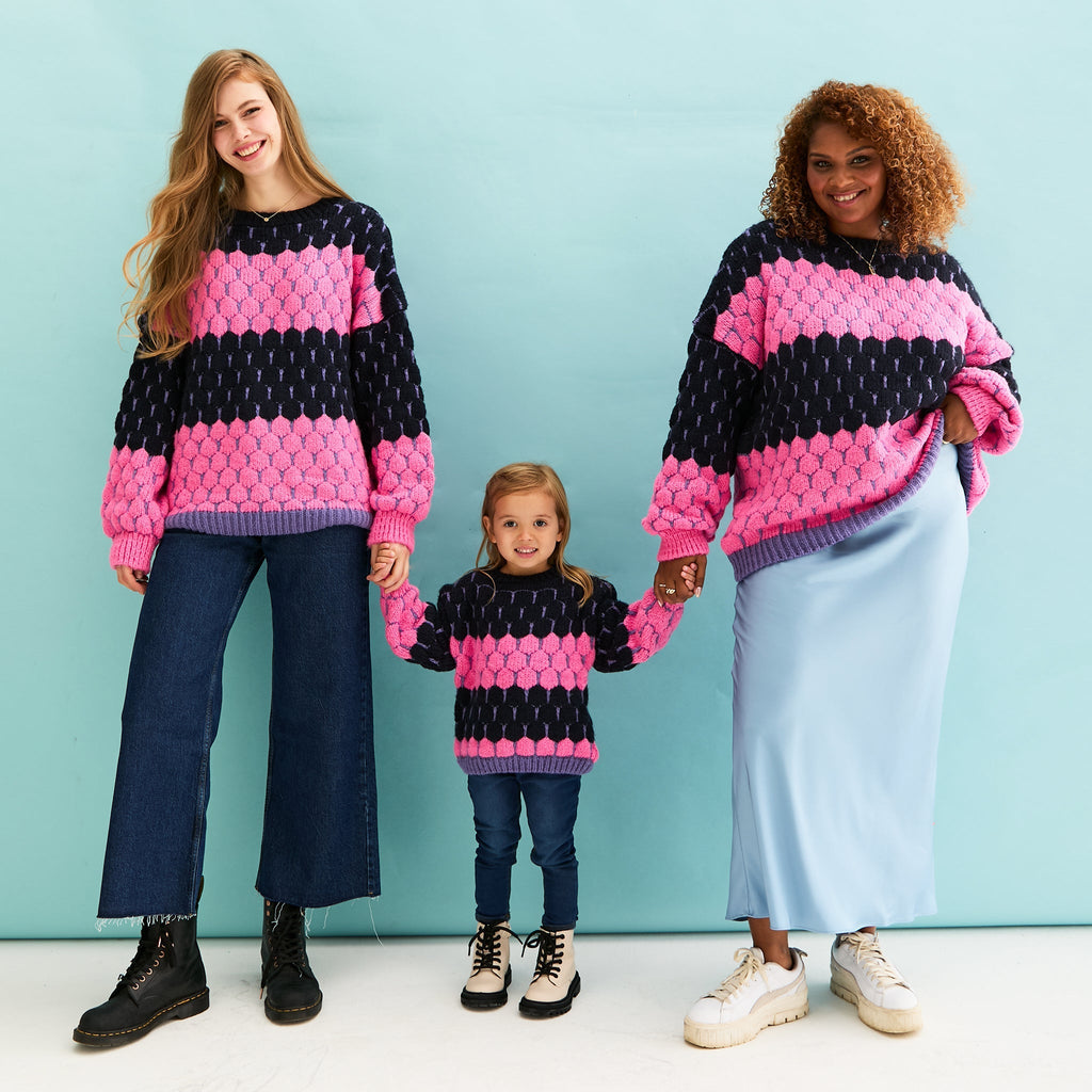 Cara & The Sky Marissa Mini Me Bubble Stitch Stripe Kids Jumper