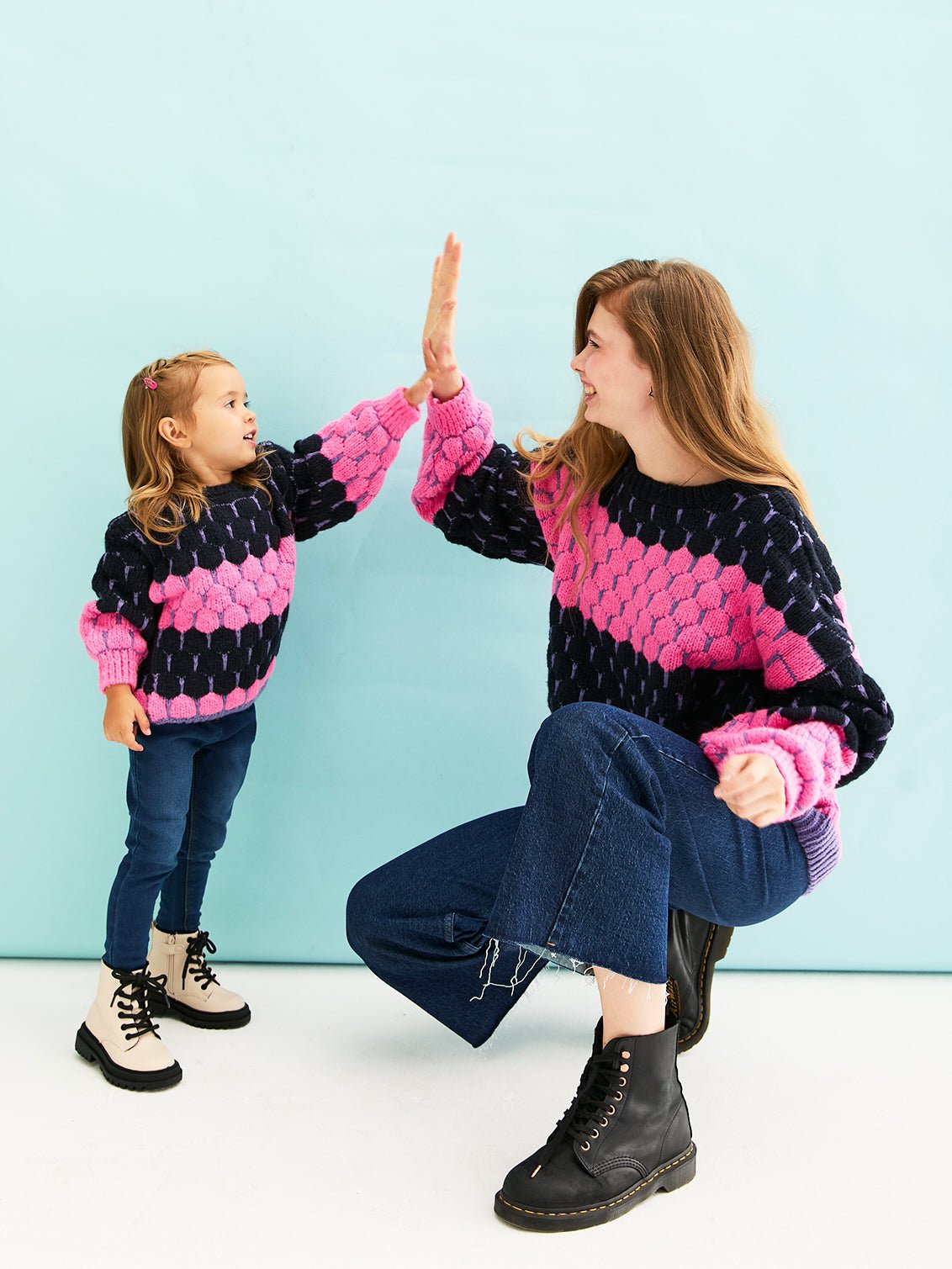 Cara & The Sky Marissa Mini Me Bubble Stitch Stripe Kids Jumper