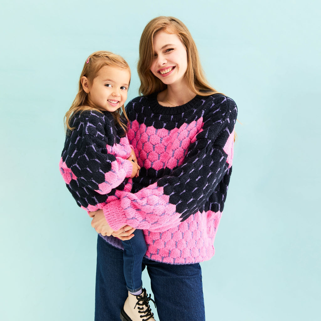 Cara & The Sky Marissa Mini Me Bubble Stitch Stripe Kids Jumper