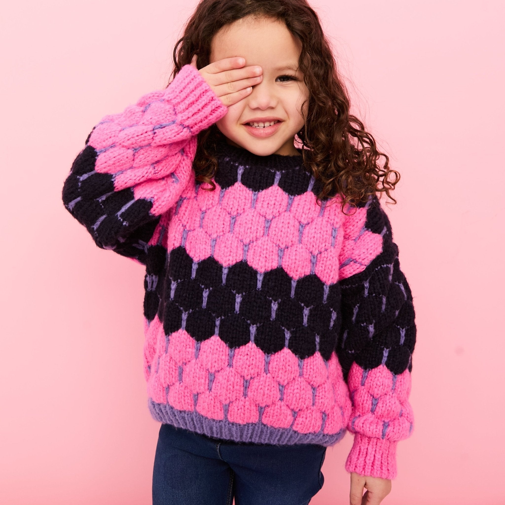 Cara & The Sky Marissa Mini Me Bubble Stitch Stripe Kids Jumper