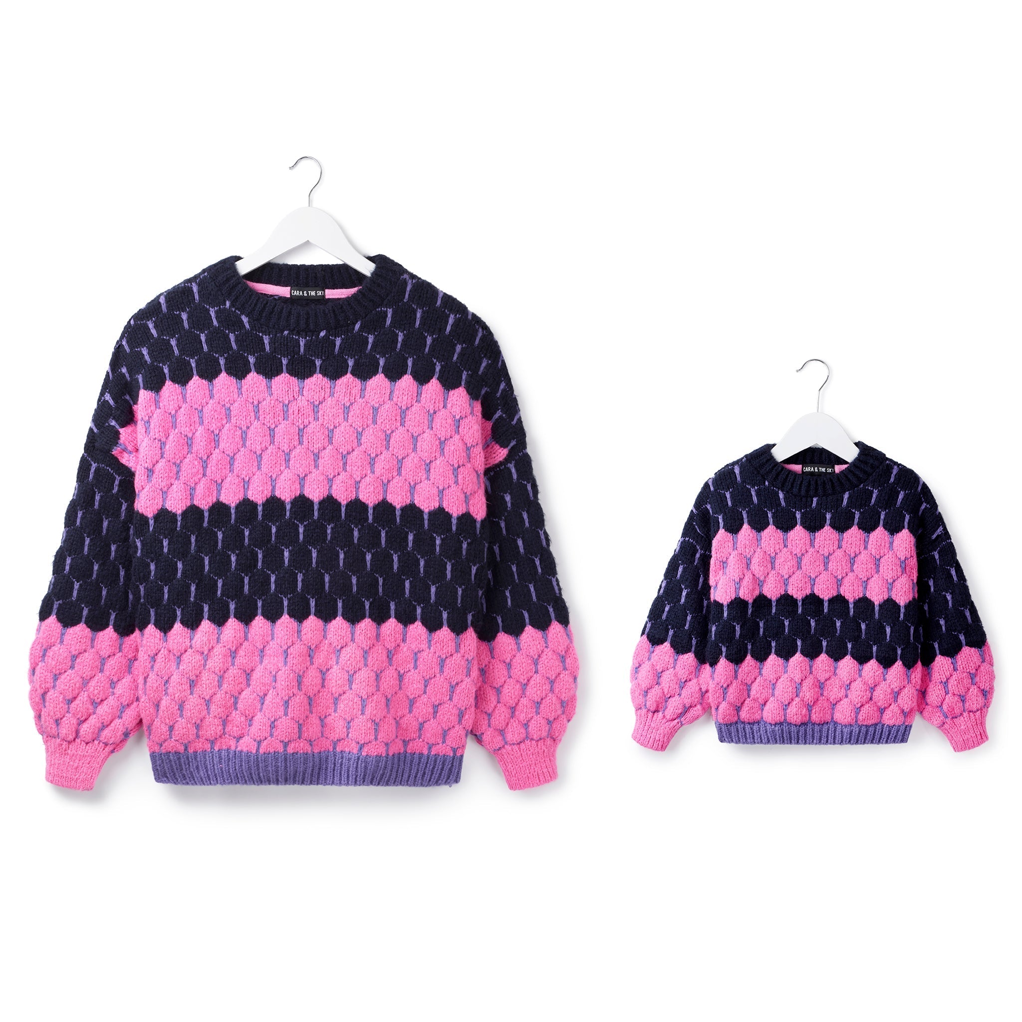 Cara & The Sky Marissa Mini Me Bubble Stitch Stripe Kids Jumper