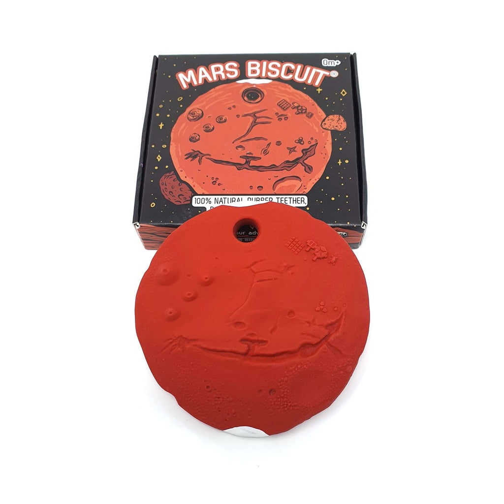 Natural Rubber Space Teether Baby Toy - Mars Biscuit® ‘The Red Planet’