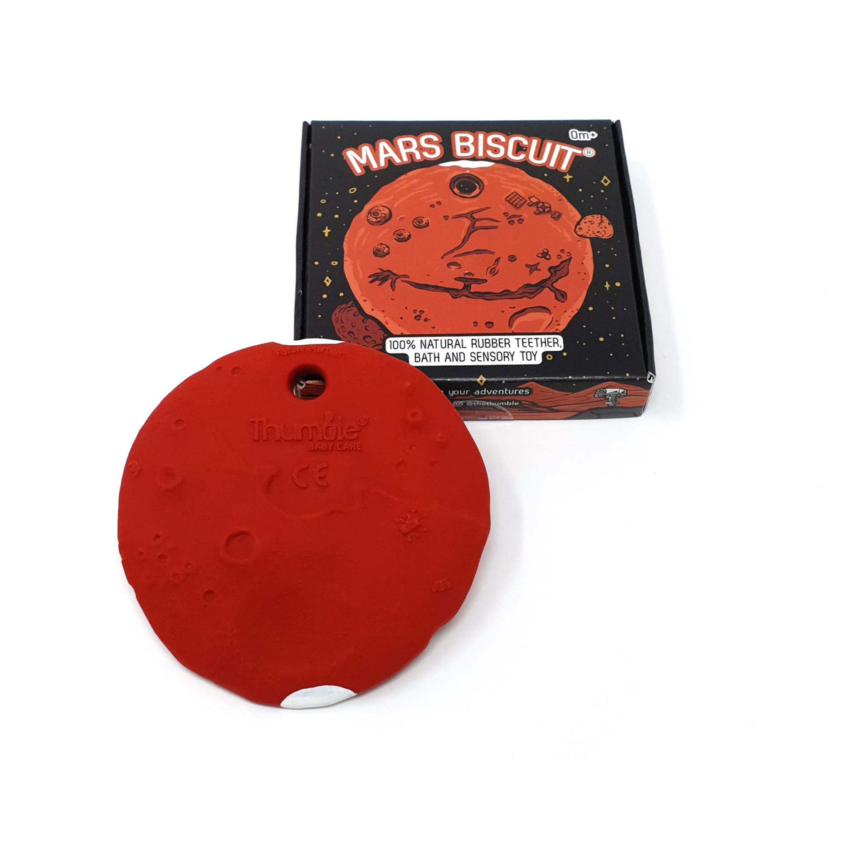 Natural Rubber Space Teether Baby Toy - Mars Biscuit® ‘The Red Planet’