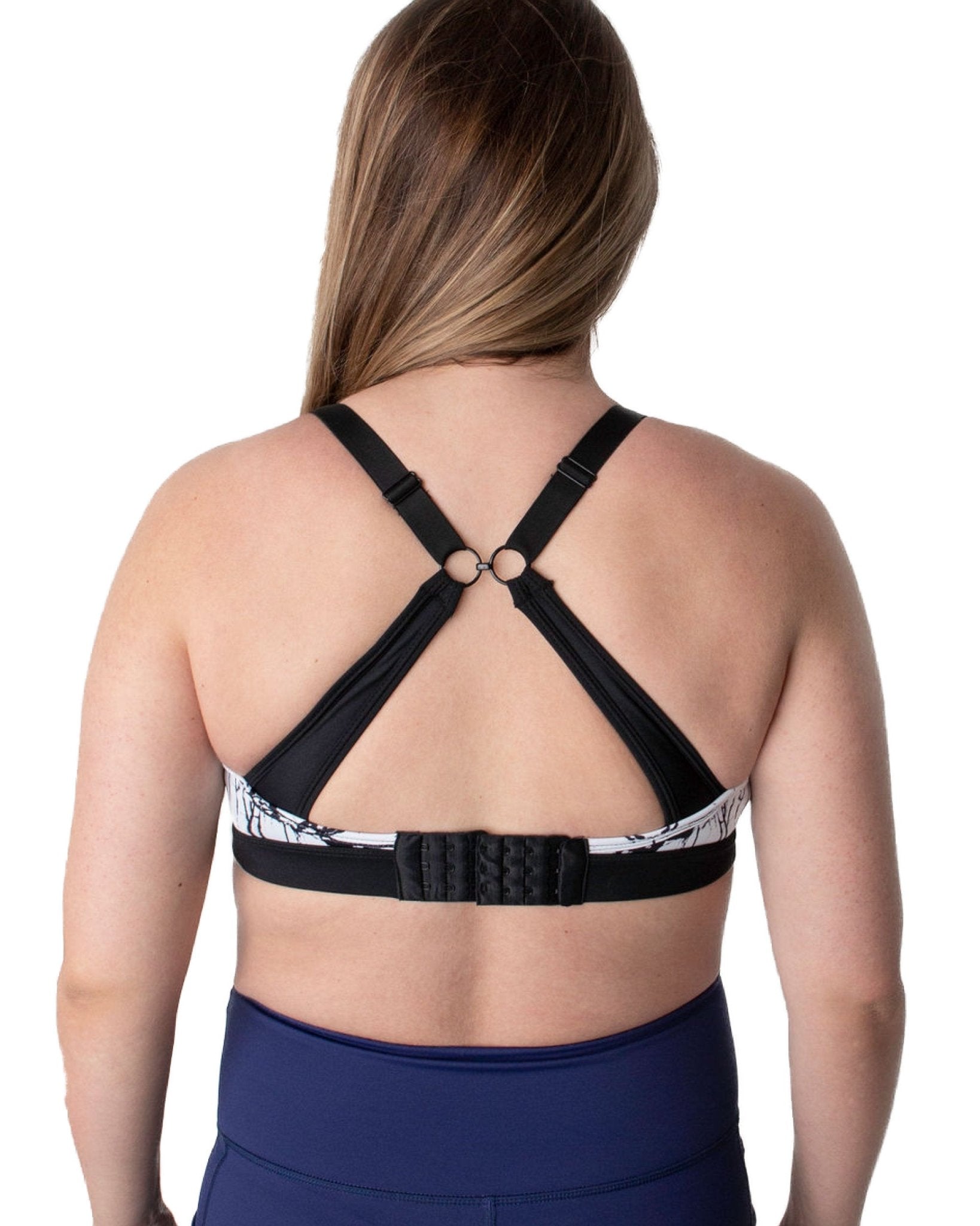 Maternity & Nursing Sports Bra in B - G Cup - Marble Print - Baby&More
