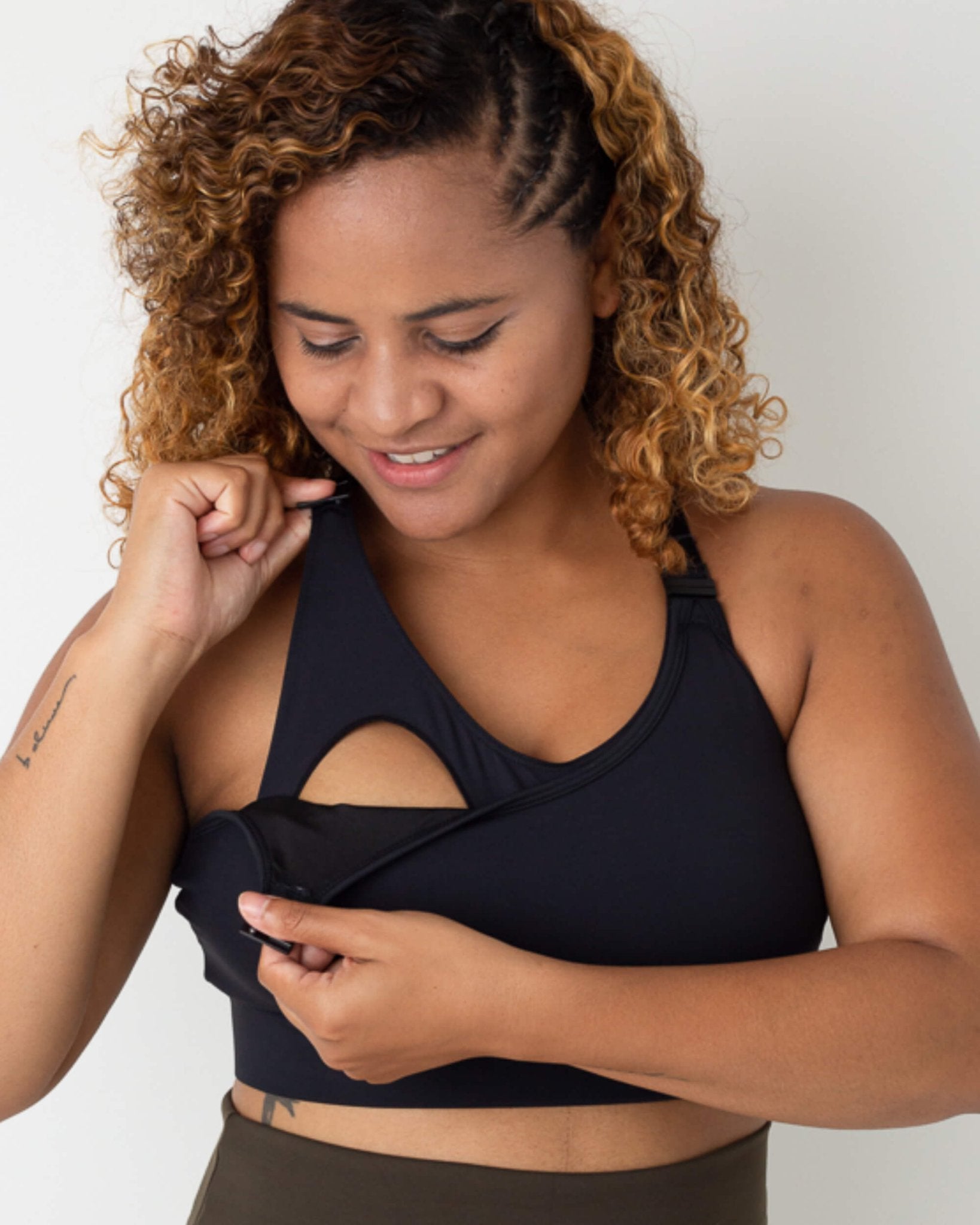 Maternity & Nursing Sports Bra in B–G Cup - Black - Baby&More