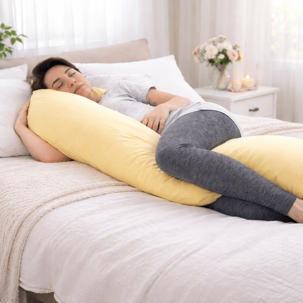 12 Ft Maternity Pillow And Case - Yellow