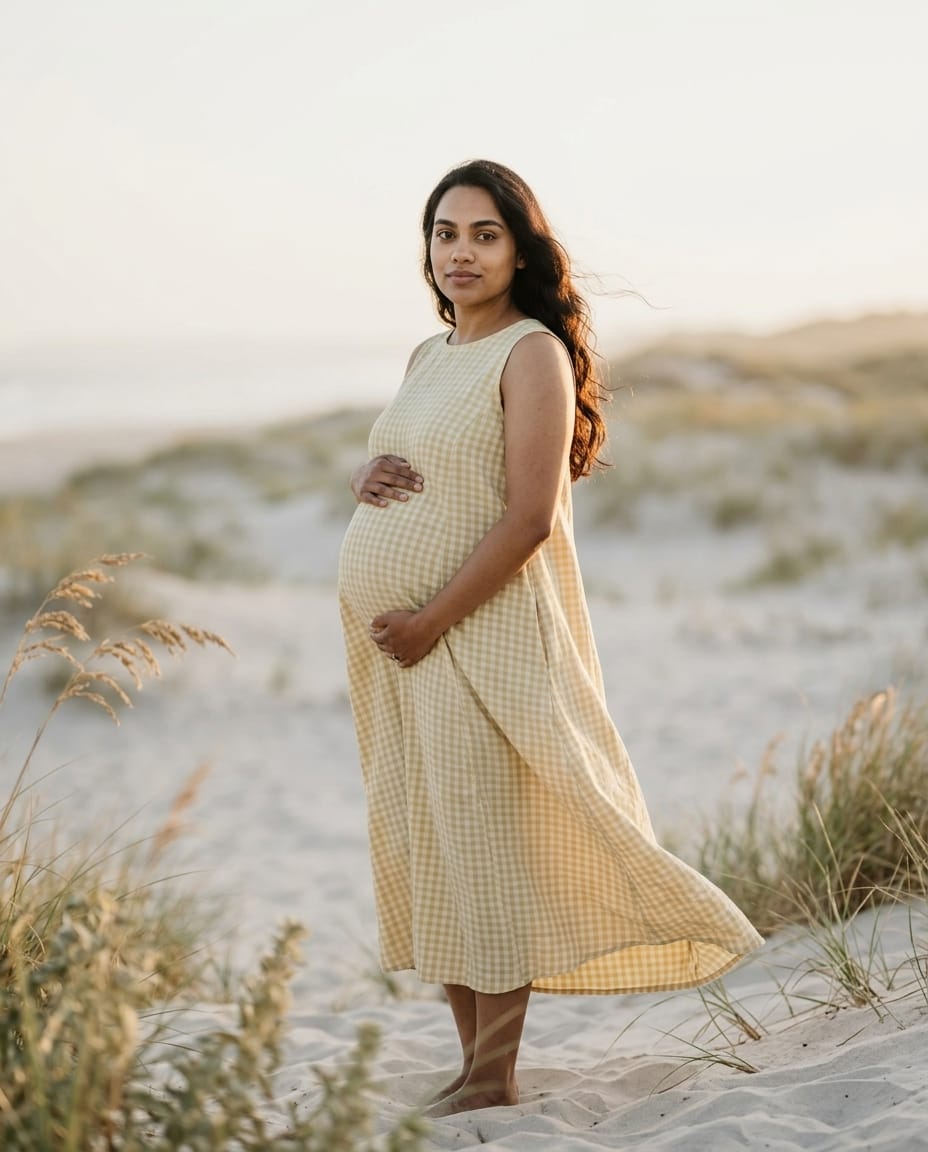 Journy Lucy Maternity / Breastfeeding Dress - Butter Yellow Check Tencel