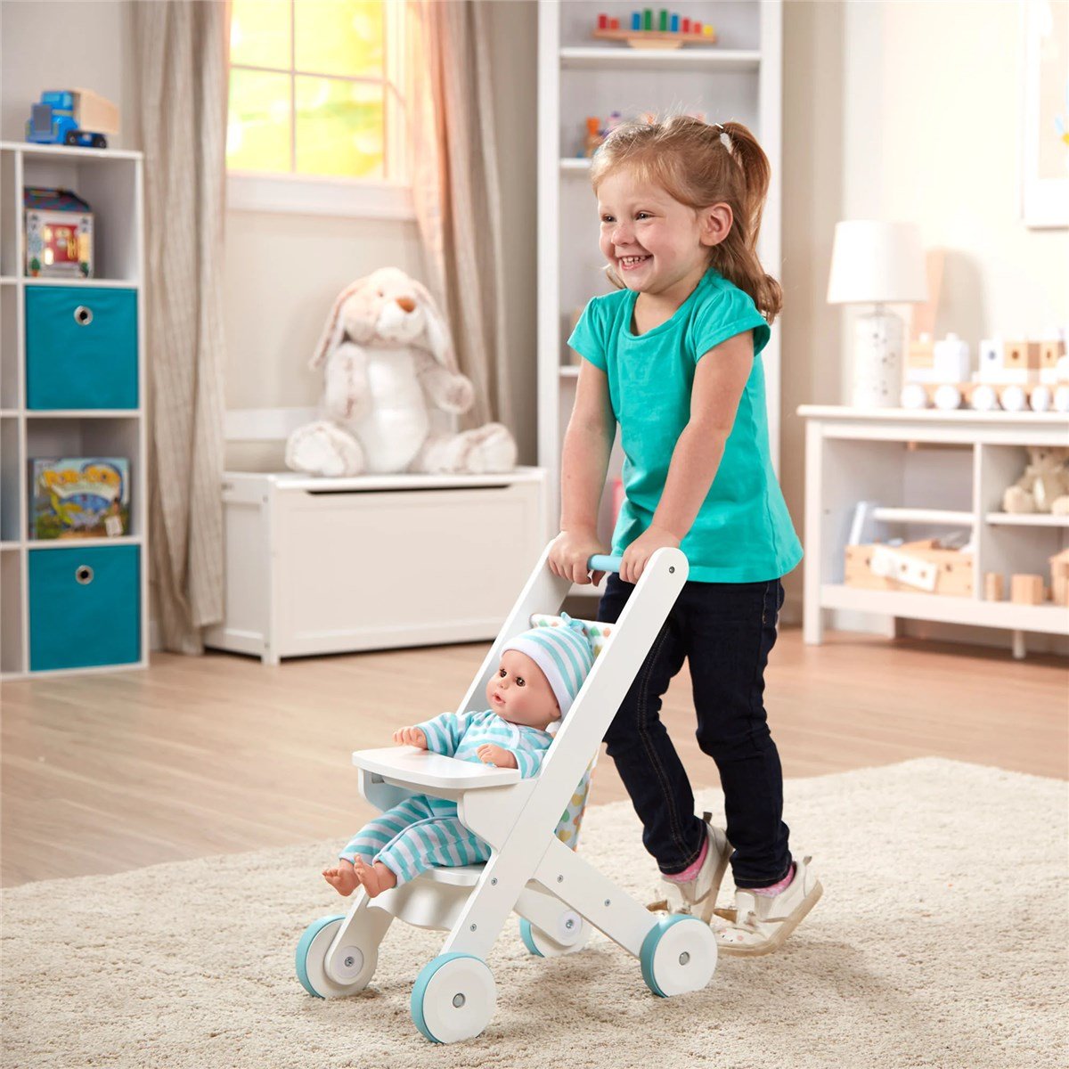 Melissa & Doug Mine To Love - Wooden Play Dolls Stroller - Baby&More