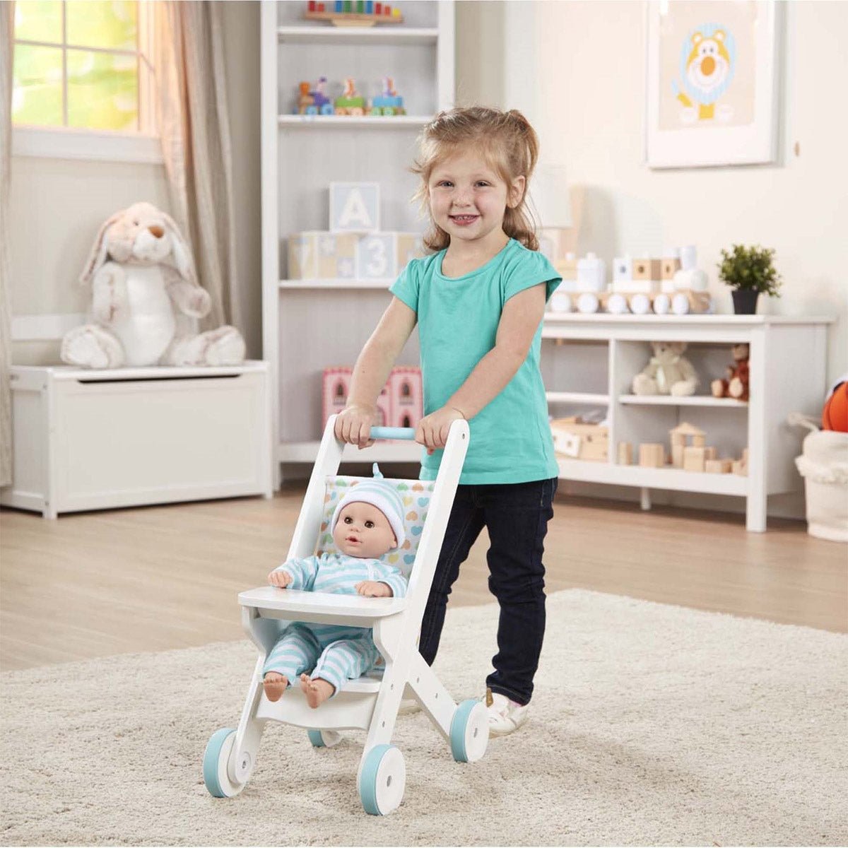 Melissa & Doug Mine To Love - Wooden Play Dolls Stroller - Baby&More