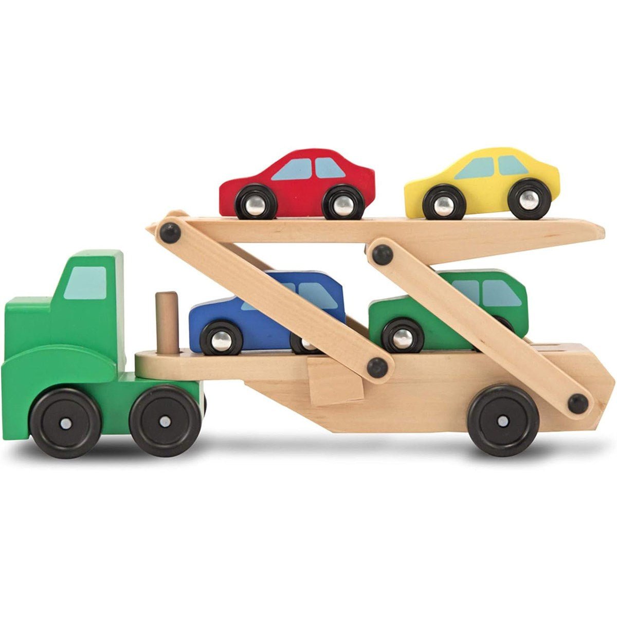 Melissa & Doug Wooden Car Transporter Toy Truck & Cars - Baby&More