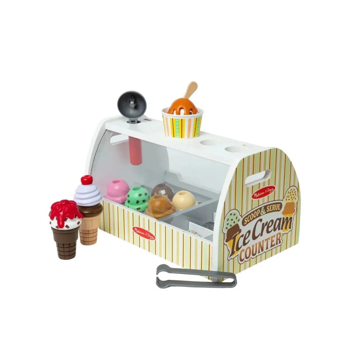 Melissa & Doug Wooden Ice Cream Counter Play Set - Baby&More