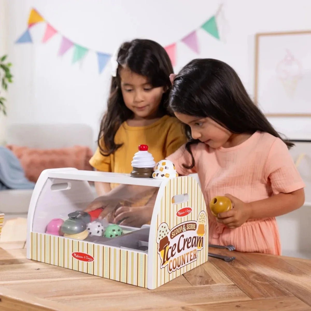 Melissa & Doug Wooden Ice Cream Counter Play Set - Baby&More
