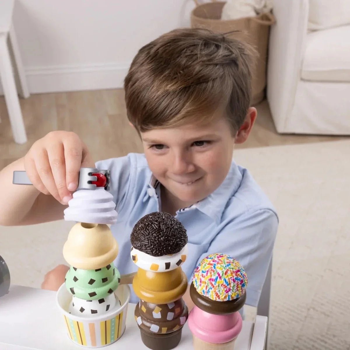 Melissa & Doug Wooden Ice Cream Counter Play Set - Baby&More