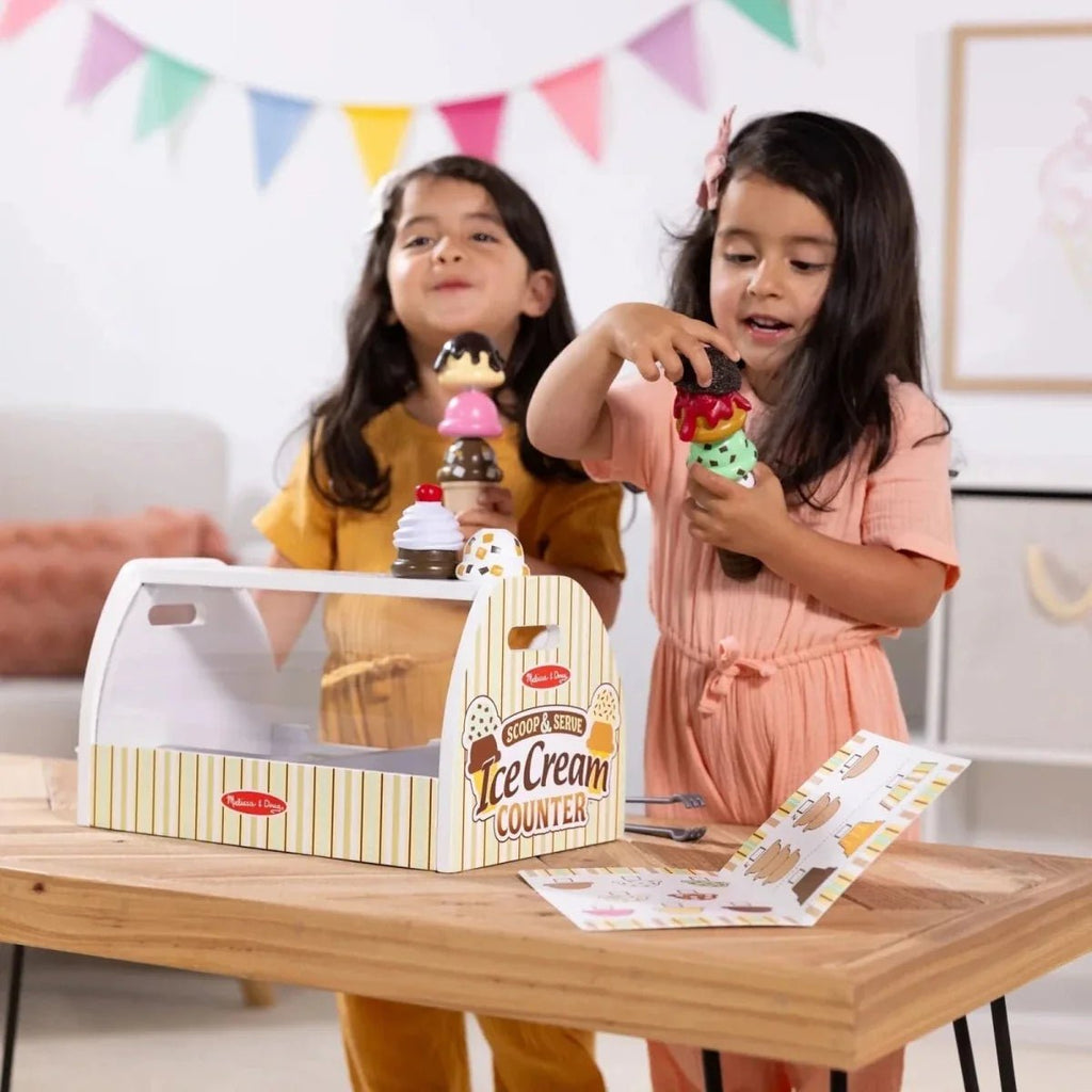 Melissa & Doug Wooden Ice Cream Counter Play Set - Baby&More