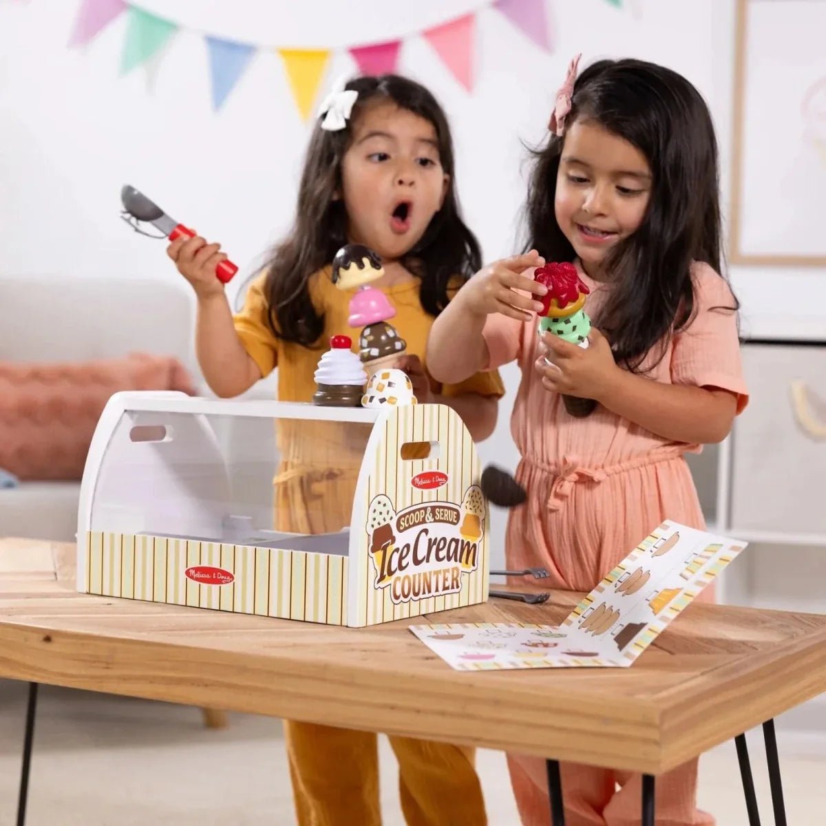 Melissa & Doug Wooden Ice Cream Counter Play Set - Baby&More