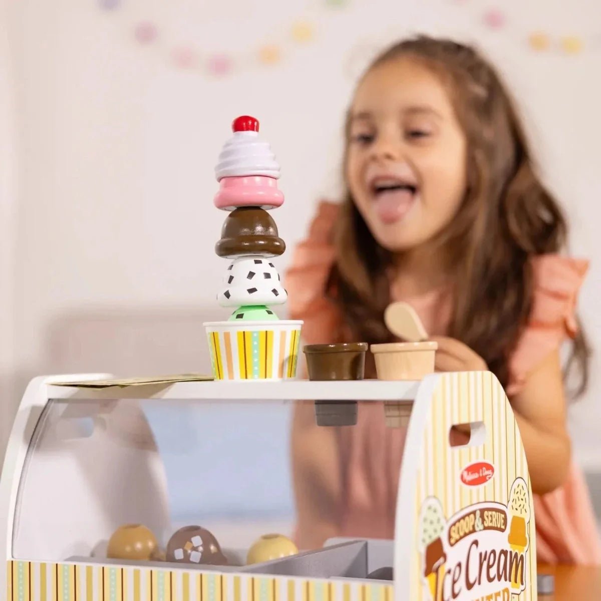 Melissa & Doug Wooden Ice Cream Counter Play Set - Baby&More