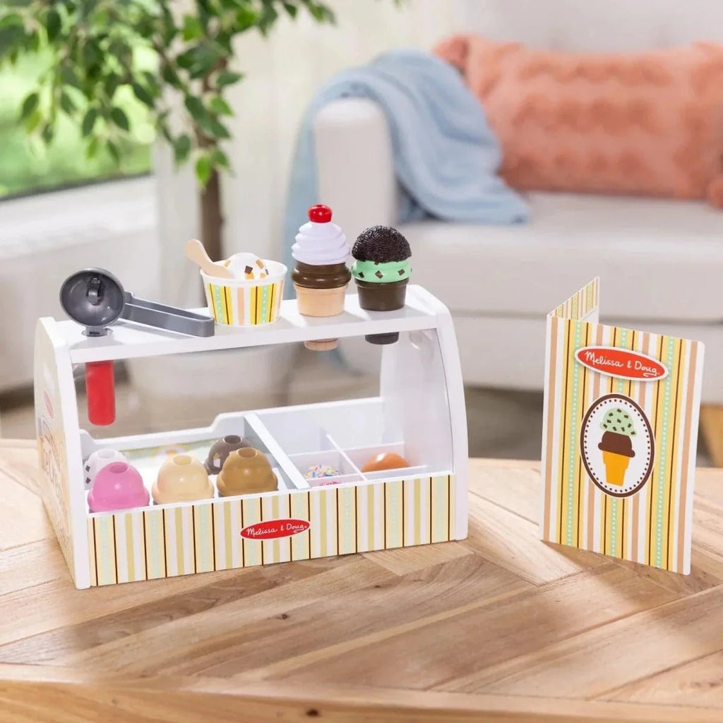 Melissa & Doug Wooden Ice Cream Counter Play Set - Baby&More