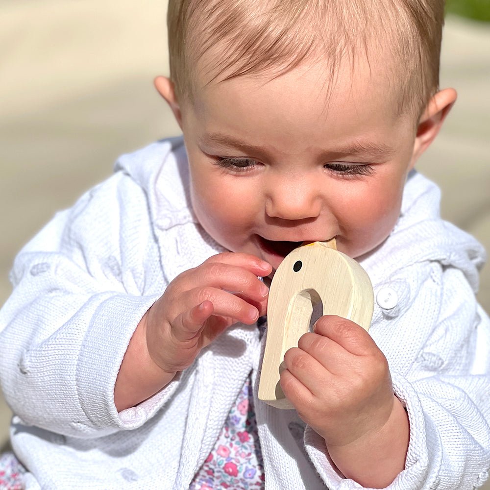 Mentari Wooden Bird & Kitten Teethers - Baby&More