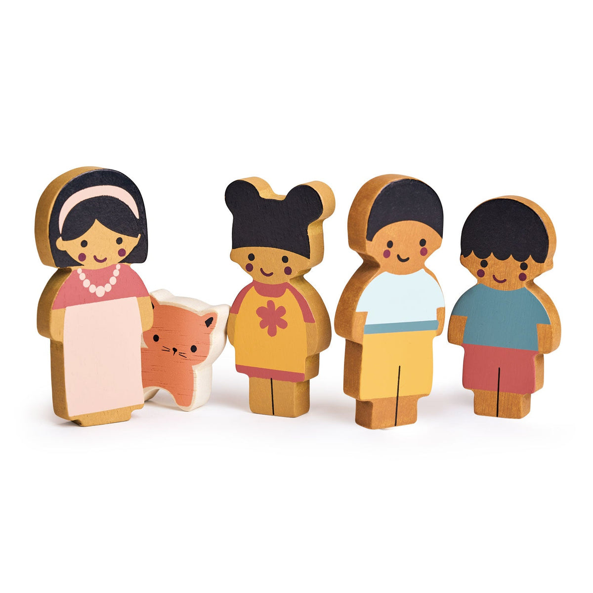 Mentari Wooden Doll Family With Cat - Baby&More