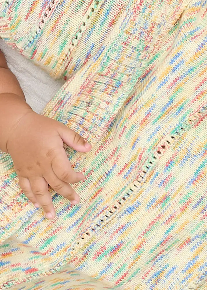 The bonniemob Space-Dye Organic Cotton Knitted Baby Blanket
