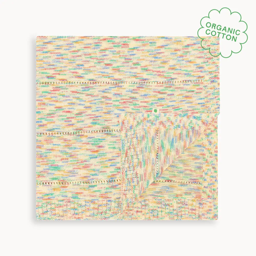The bonniemob Space-Dye Organic Cotton Knitted Baby Blanket
