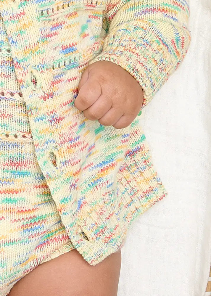 The bonniemob Space-Dye Organic Cotton Baby & Kids Cardigan- Meteor