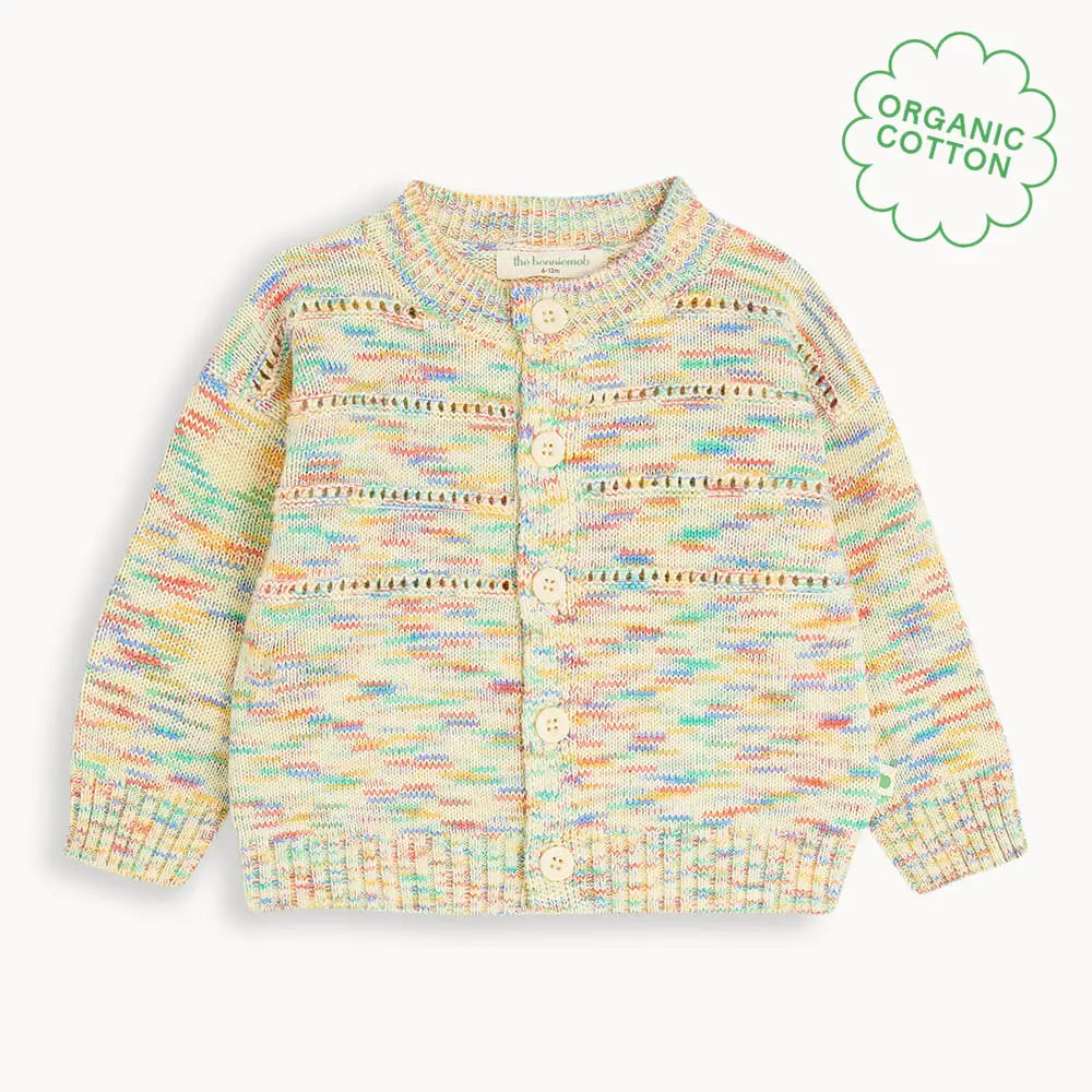 The bonniemob Space-Dye Organic Cotton Baby & Kids Cardigan- Meteor