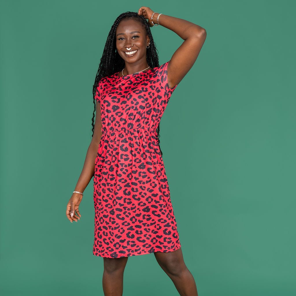 Milkymoon Knee Length Breastfeeding Dress - Red Leopard - Baby&More