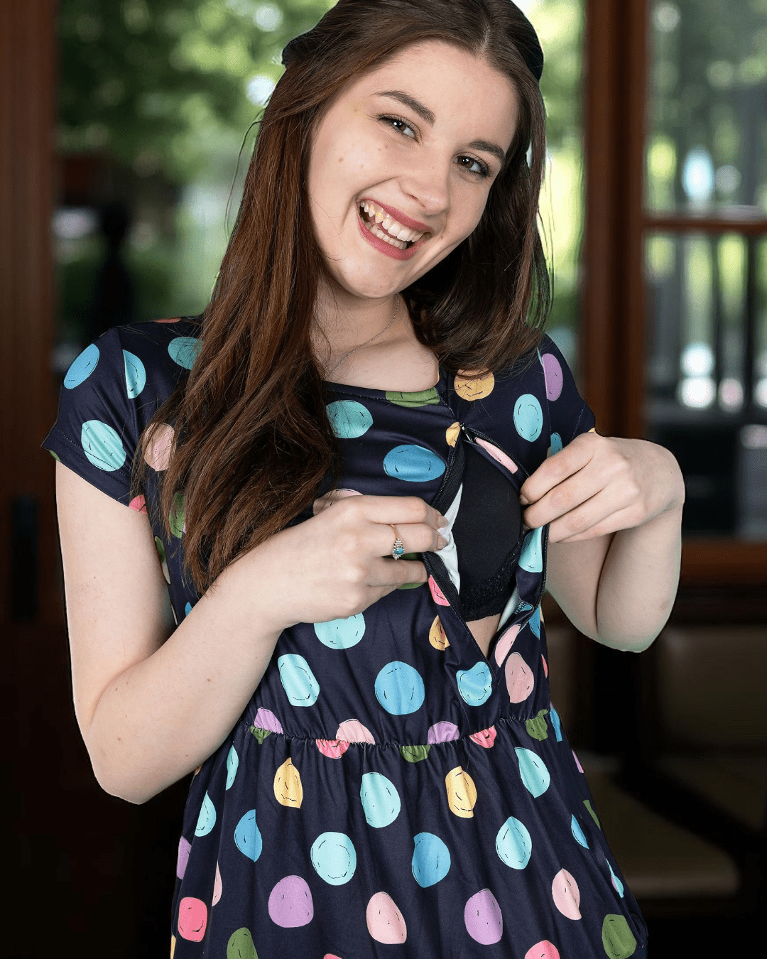 Milkymoon Knee Length Breastfeeding Dress - Spot - Baby&More