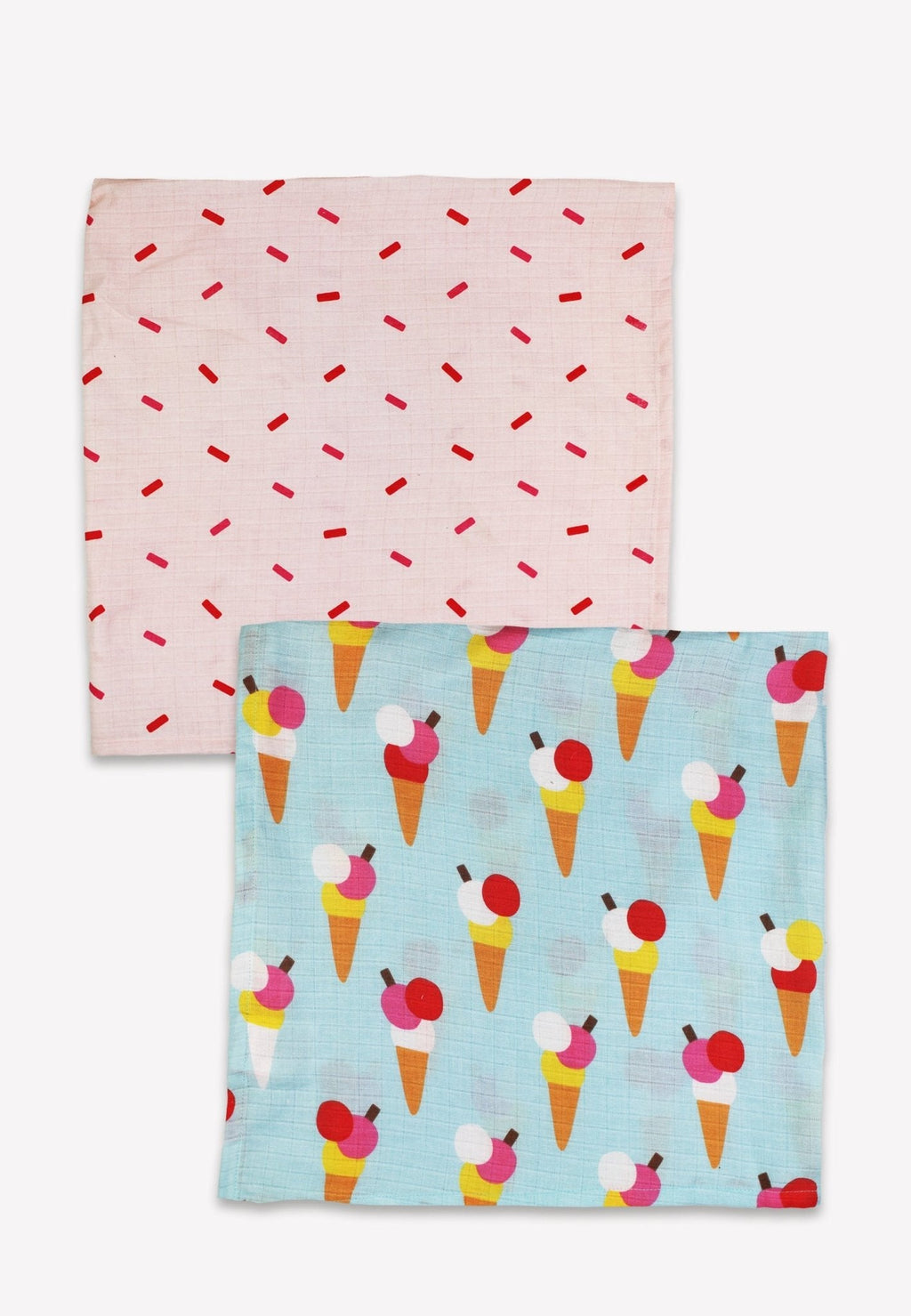 Organic Ice Cream Cones Print Muslin 2 Pack