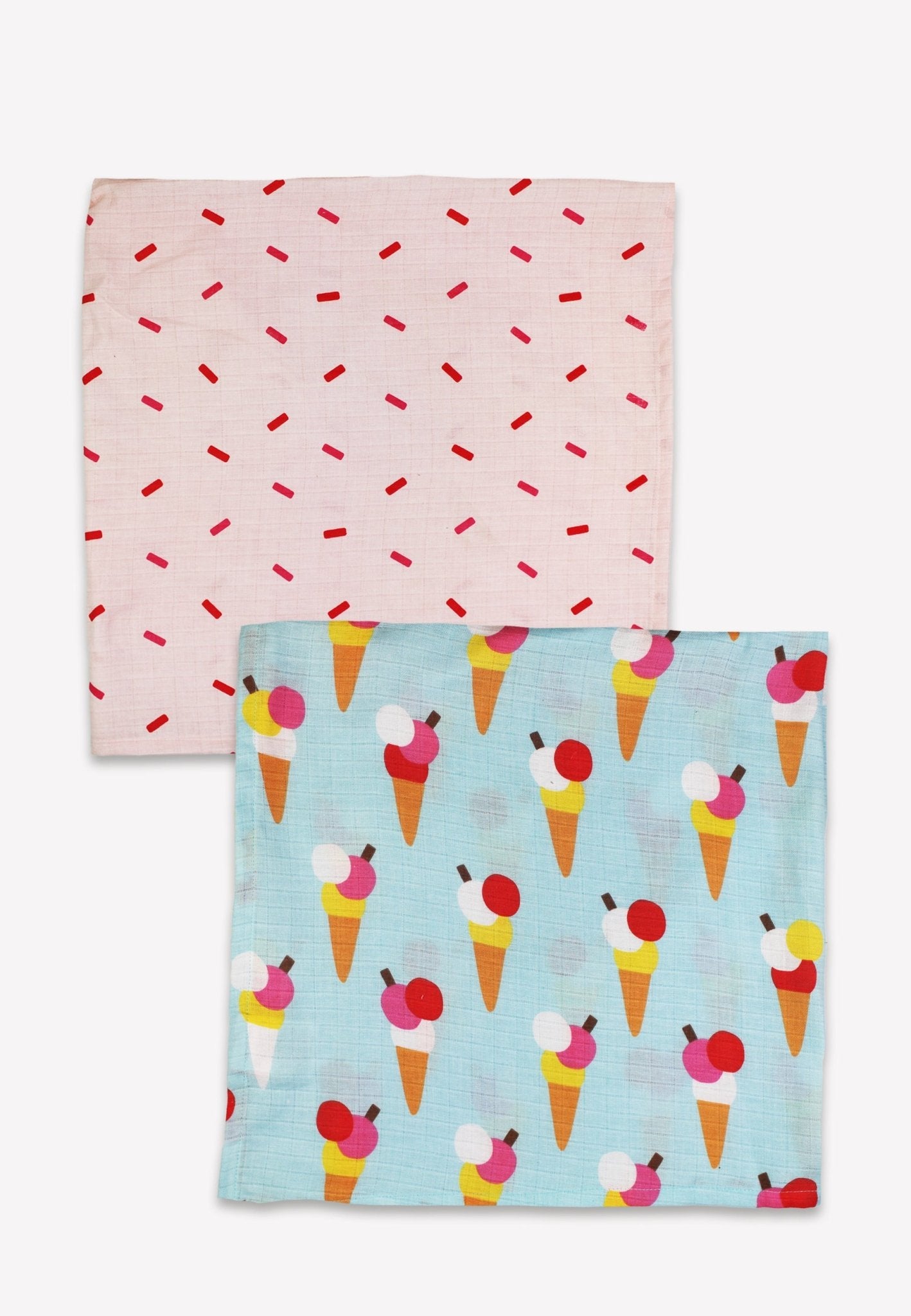 Organic Ice Cream Cones Print Muslin 2 Pack