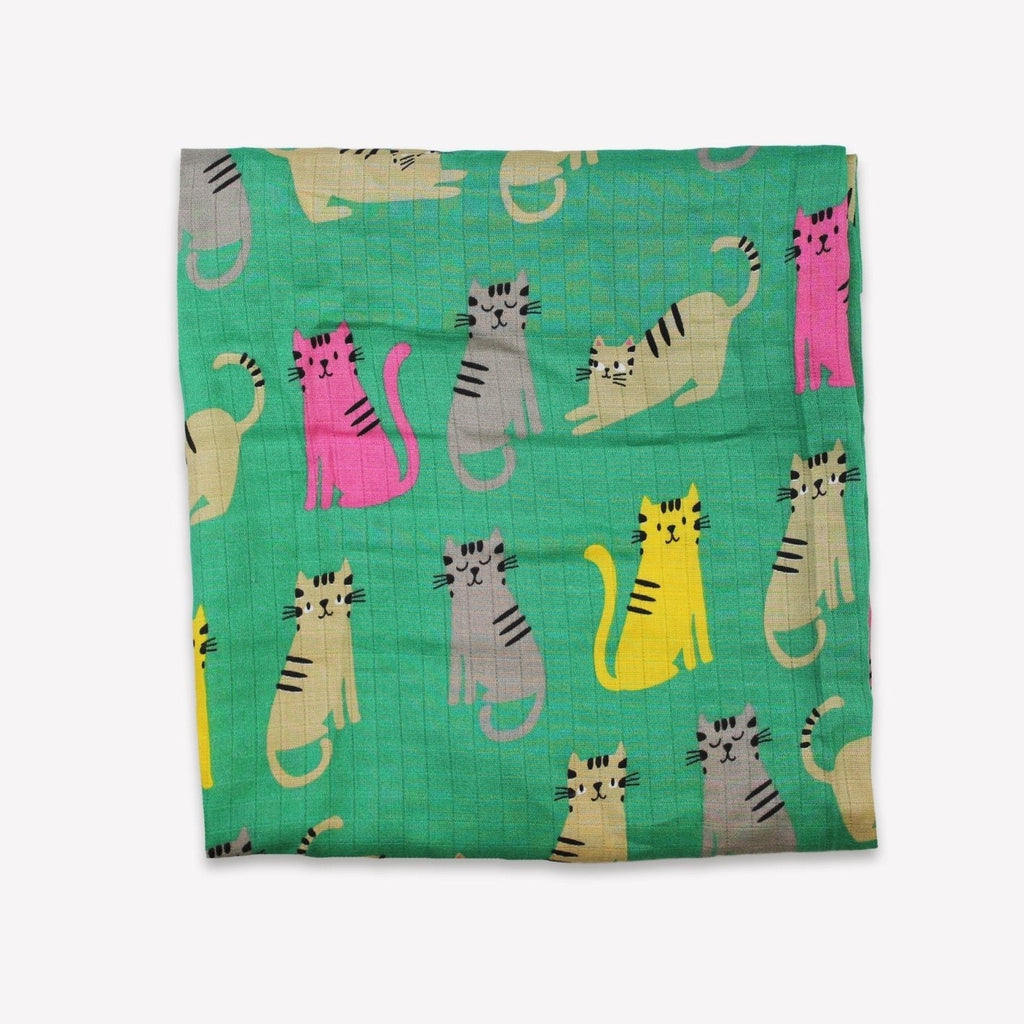 Organic Kitten Print Muslin 2 Pack