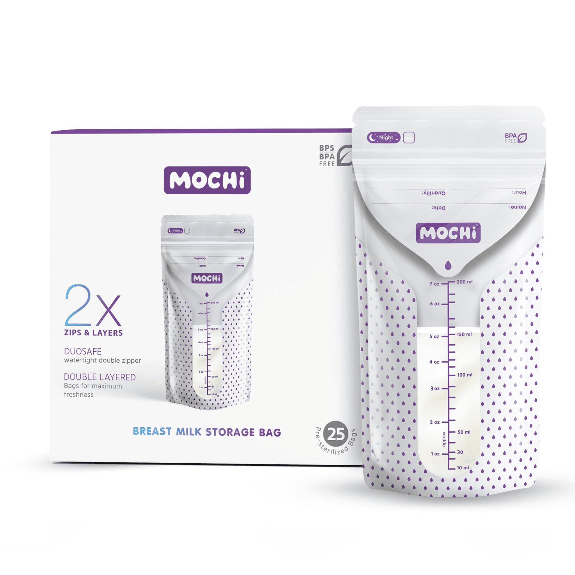 MOCHi Breast Milk Storage Bags - Double Layered, BPA Free - Baby&More
