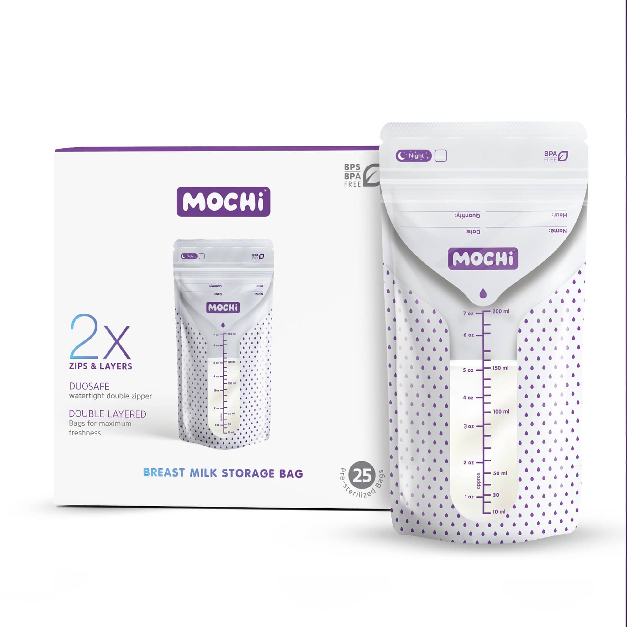MOCHi Breast Milk Storage Bags - Double Layered, BPA Free - Baby&More