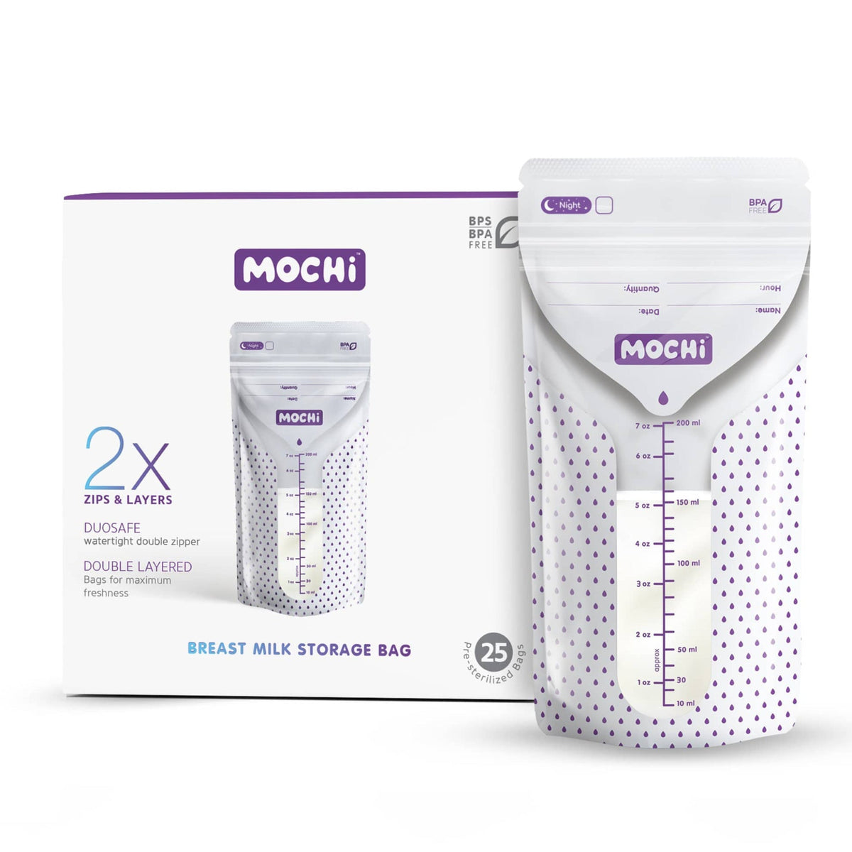 MOCHi Breast Milk Storage Bags - Double Layered, BPA Free - Baby&More