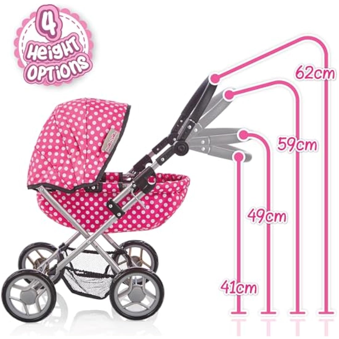 Molly Dolly My First Dolls Pram - Pink Spot - Baby&More