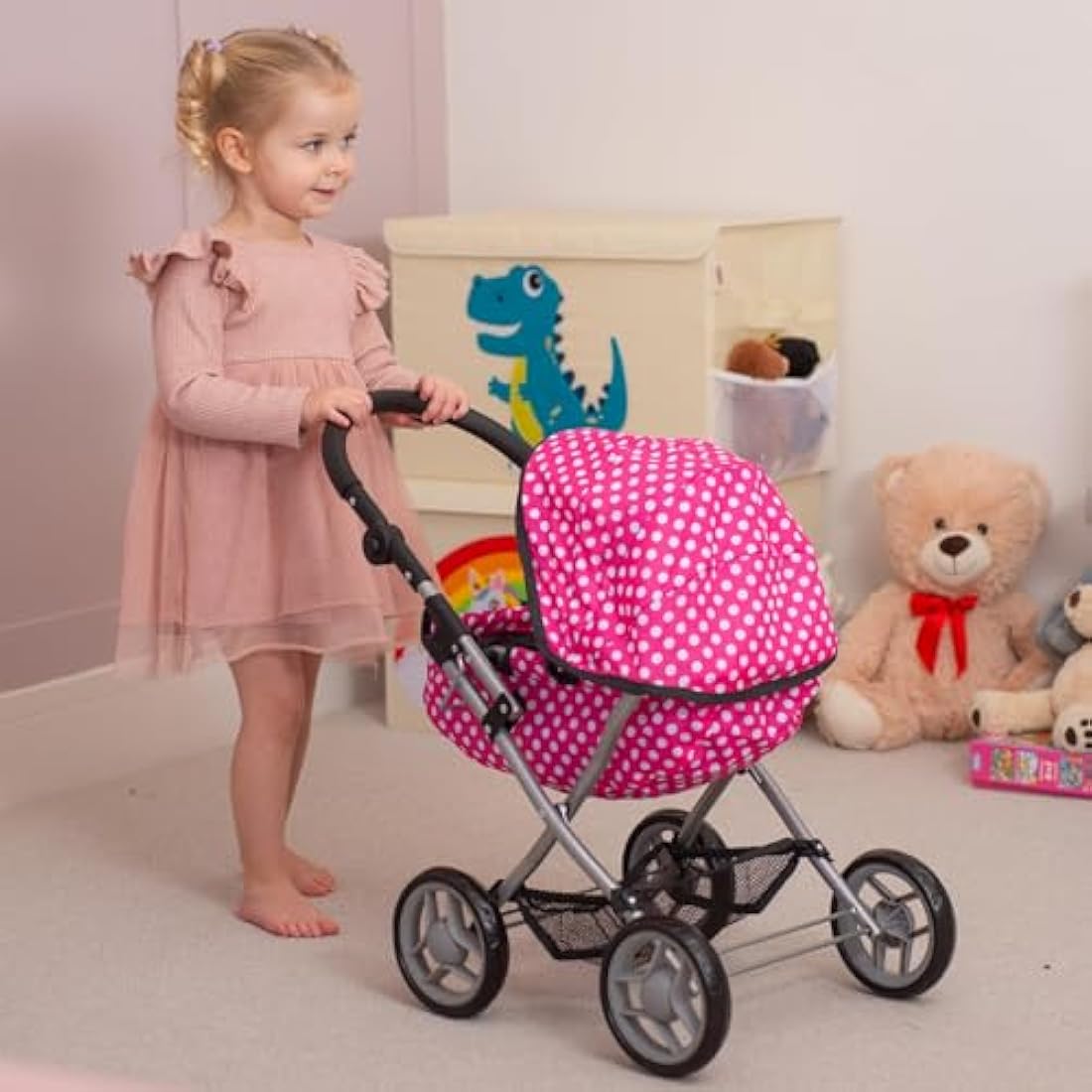 Molly Dolly My First Dolls Pram - Pink Spot - Baby&More