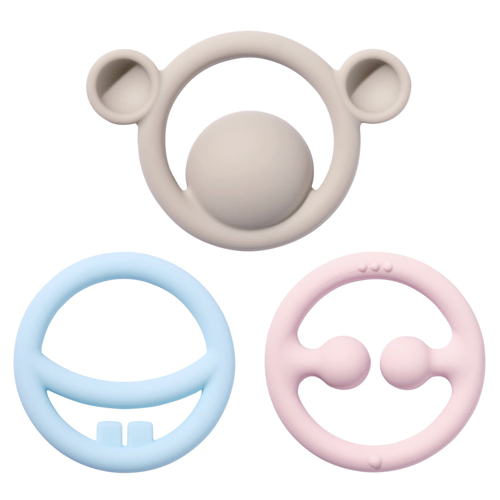 MOLUK Nigi, Nagi & Nogi Teether and Sensory Pastel Colour Set - Baby&More