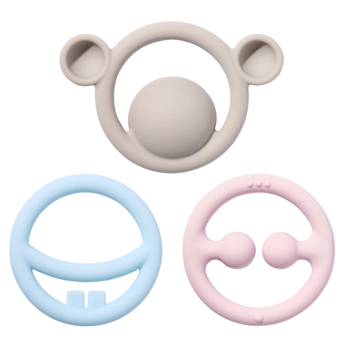MOLUK Nigi, Nagi & Nogi Teether and Sensory Pastel Colour Set - Baby&More