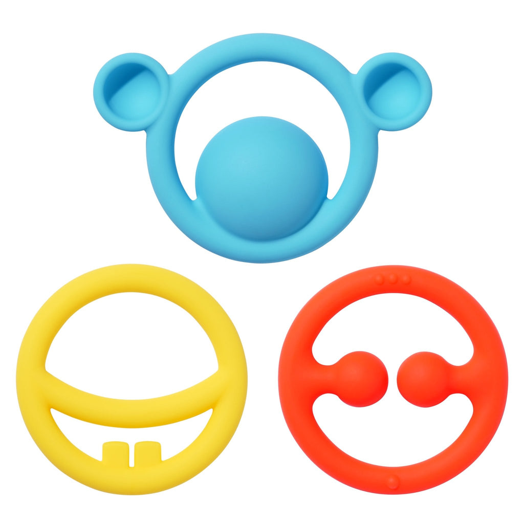 MOLUK Nigi, Nagi & Nogi Teether and Sensory Primary Colour Set - Baby&More