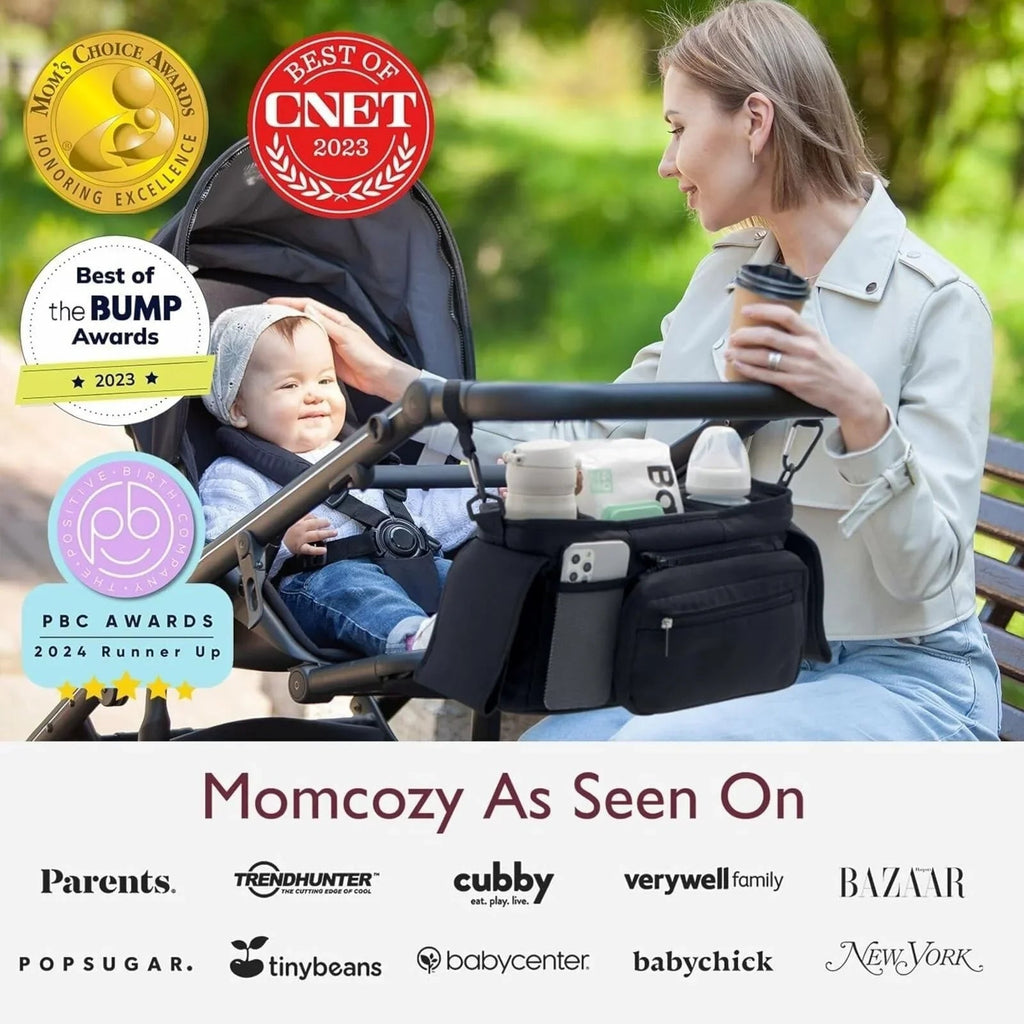 Momcozy All - in - One Stroller Organiser - Black - Baby&More